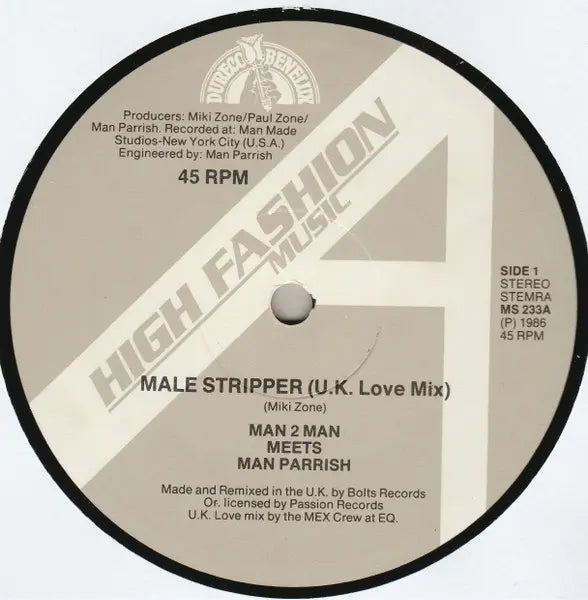 Man 2 Man Meet Man Parrish – Male Stripper New U.K. Mix Side 1