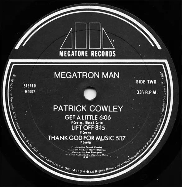 Patrick Cowley – Megatron Man Side 2