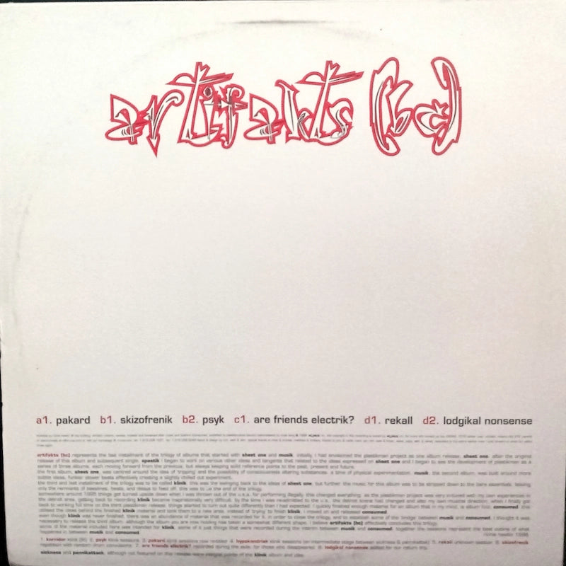 Plastikman – Artifakts Back Cover