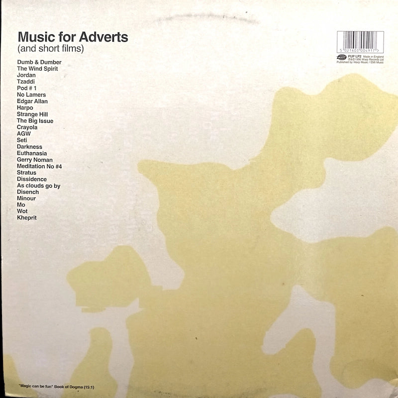 The Black Dog – Music For Adverts Back Cover