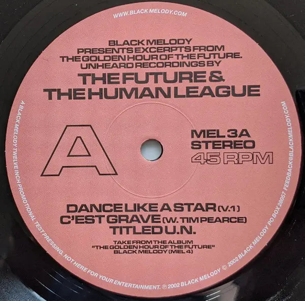 The Future & The Human League – Excerpts From The Golden Hour Of The Future Side A