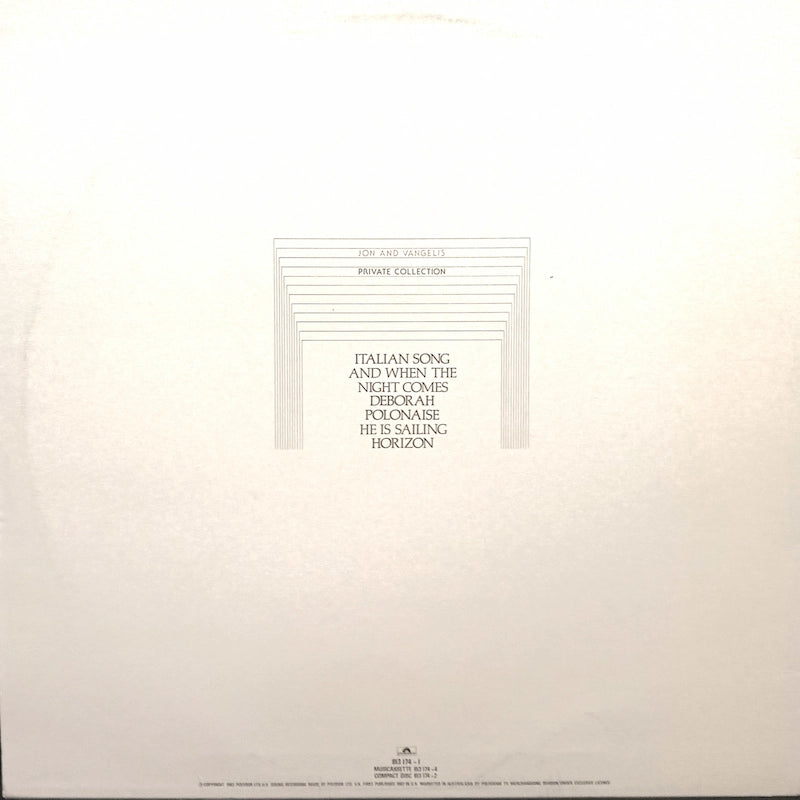 Jon And Vangelis – Private Collection Back