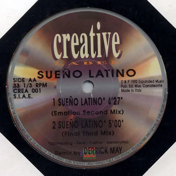 Sueño Latino – Sueño Latino (Remix By Derrick May) Black Vinyl CREA 001 Side B